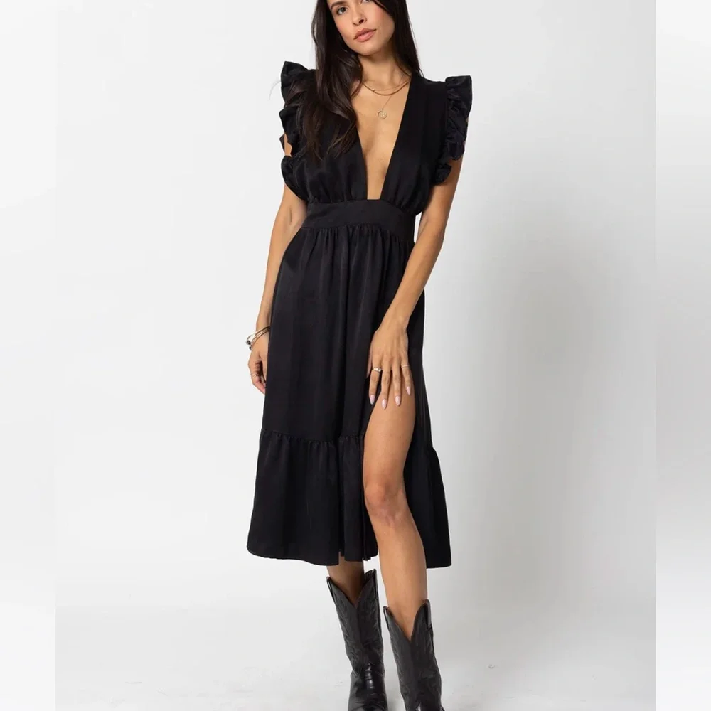 Stillwater The Jessie Midi Dress in Black SZ XS EUC